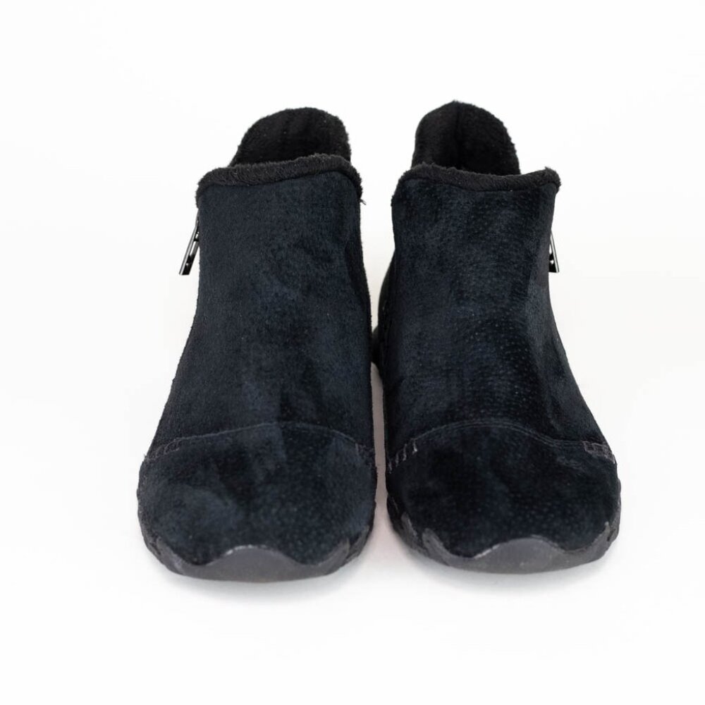 Skechers Relaxed Fit Bikers Zippiest Boot Black Bootie Sneaker Women 8 - Picture 2 of 9